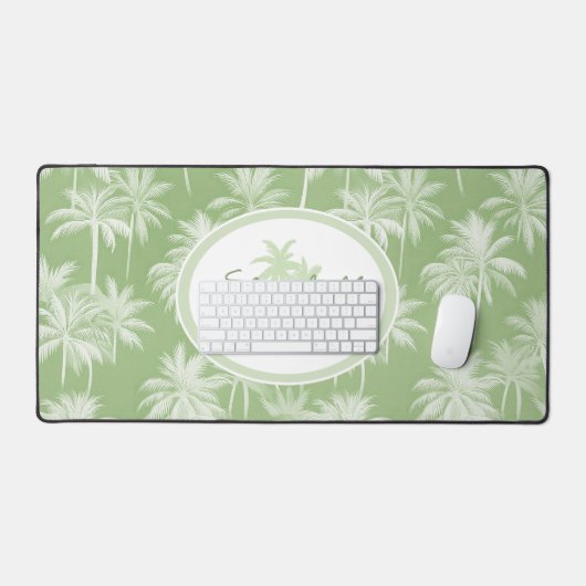 Hawaiian Palm Tree Silhouette Patroon Groen ID1093 Bureaumat (Keyboard & Muis)