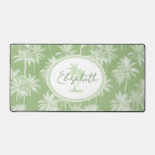 Hawaiian Palm Tree Silhouette Patroon Groen ID1093 Bureaumat (Voorkant)