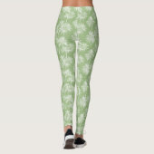 Hawaiian Palm Tree Silhouette Patroon Groen ID1093 Leggings (Achterkant)