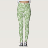 Hawaiian Palm Tree Silhouette Patroon Groen ID1093 Leggings (Voorkant)