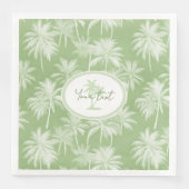 Hawaiian Palm Tree Silhouette Patroon Groen ID1093 Servet (Voorkant)
