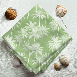 Hawaiian Palm Tree Silhouette Patroon Groen ID1093 Stof