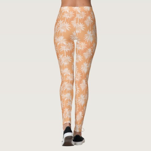Hawaiian Palm Tree Silhouette Patroon Tacao ID1093 Leggings (Achterkant)