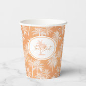 Hawaiian Palm Tree Silhouette Patroon Tacao ID1093 Papieren Bekers (Achterkant)
