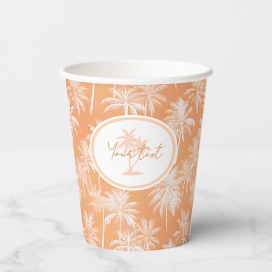 Hawaiian Palm Tree Silhouette Patroon Tacao ID1093 Papieren Bekers (Achterkant)