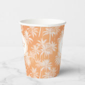 Hawaiian Palm Tree Silhouette Patroon Tacao ID1093 Papieren Bekers (Rechts)