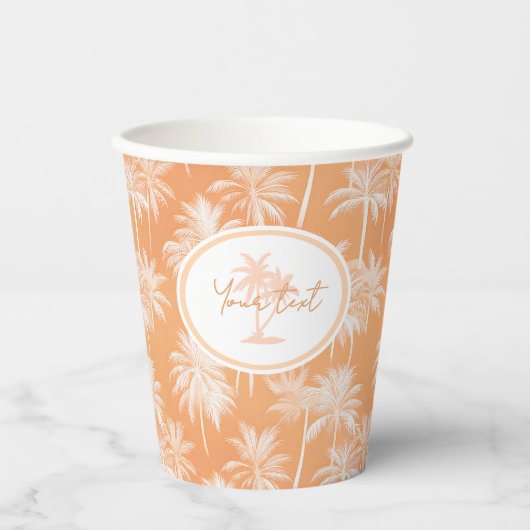 Hawaiian Palm Tree Silhouette Patroon Tacao ID1093 Papieren Bekers (Voorkant)
