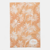 Hawaiian Palm Tree Silhouette Patroon Tacao ID1093 Theedoek (Verticaal)