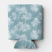 Hawaiian Palm Tree Silhouette Pattern Blauwgroen I Blikjeskoeler (Achterkant)