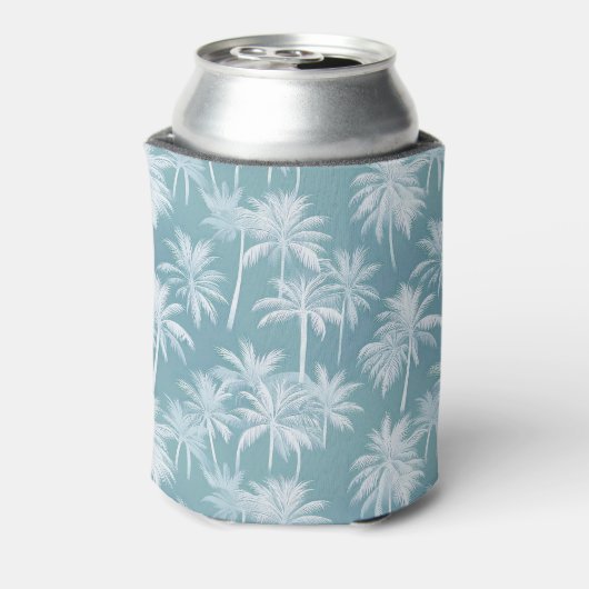 Hawaiian Palm Tree Silhouette Pattern Blauwgroen I Blikjeskoeler (Blikje Achterkant)