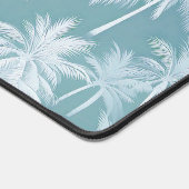 Hawaiian Palm Tree Silhouette Pattern Blauwgroen I Bureaumat (Hoek)