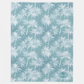Hawaiian Palm Tree Silhouette Pattern Blauwgroen I Fleece Deken (Voorkant)