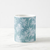 Hawaiian Palm Tree Silhouette Pattern Blauwgroen I Koffiemok (Center)