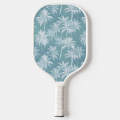 Hawaiian Palm Tree Silhouette Pattern Blauwgroen I Pickleball Paddle (Achterkant)