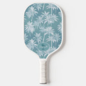 Hawaiian Palm Tree Silhouette Pattern Blauwgroen I Pickleball Paddle (Voorkant)