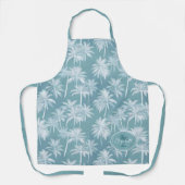 Hawaiian Palm Tree Silhouette Pattern Blauwgroen I Schort (Voorkant)