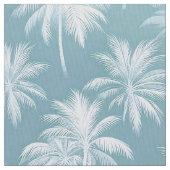 Hawaiian Palm Tree Silhouette Pattern Blauwgroen I Stof (Close Up)