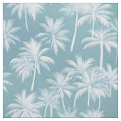 Hawaiian Palm Tree Silhouette Pattern Blauwgroen I Stof (Swatch)