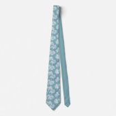Hawaiian Palm Tree Silhouette Pattern Blauwgroen I Stropdas (Voorkant)