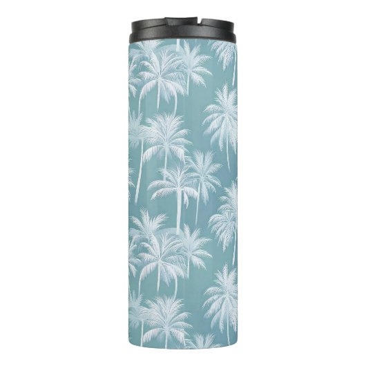 Hawaiian Palm Tree Silhouette Pattern Blauwgroen I Thermosbeker (Achterkant)