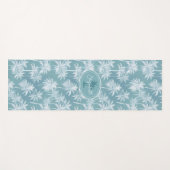Hawaiian Palm Tree Silhouette Pattern Blauwgroen I Yogamat (Voorkant (horizontaal))