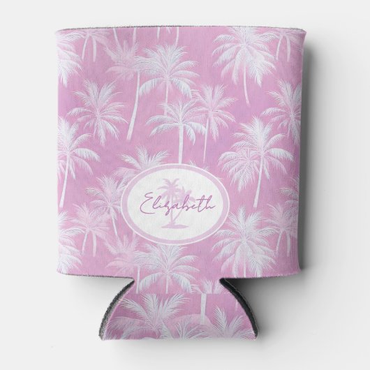 Hawaiian Palm Tree Silhouette Pattern Plum ID1093 Blikjeskoeler (Voorkant)
