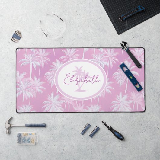 Hawaiian Palm Tree Silhouette Pattern Plum ID1093 Bureaumat (Werkstation)