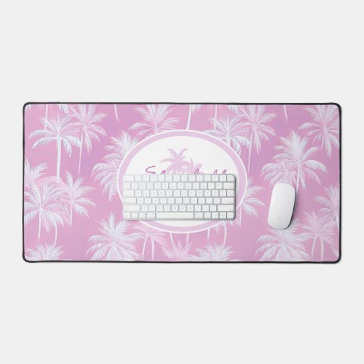 Hawaiian Palm Tree Silhouette Pattern Plum ID1093 Bureaumat (Keyboard & Muis)