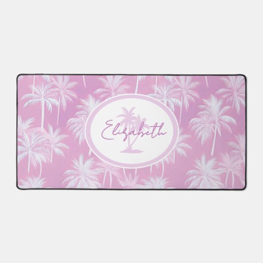 Hawaiian Palm Tree Silhouette Pattern Plum ID1093 Bureaumat (Voorkant)