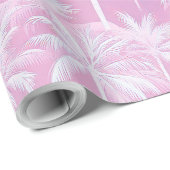 Hawaiian Palm Tree Silhouette Pattern Plum ID1093 Cadeaupapier (Rol Hoek)