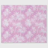 Hawaiian Palm Tree Silhouette Pattern Plum ID1093 Cadeaupapier (Vlak)