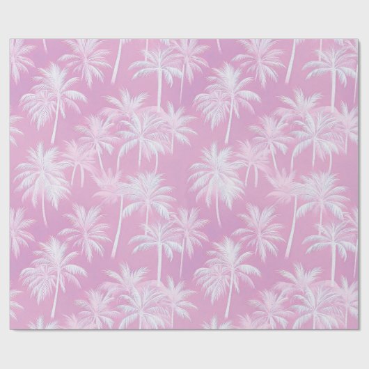 Hawaiian Palm Tree Silhouette Pattern Plum ID1093 Cadeaupapier (Vlak)