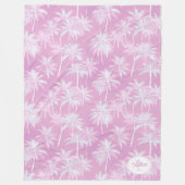 Hawaiian Palm Tree Silhouette Pattern Plum ID1093 Fleece Deken (Voorkant)