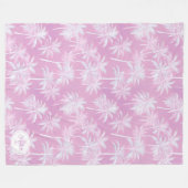 Hawaiian Palm Tree Silhouette Pattern Plum ID1093 Fleece Deken (Voorkant (Horizontaal))