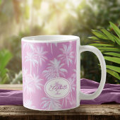 Hawaiian Palm Tree Silhouette Pattern Plum ID1093 Koffiemok