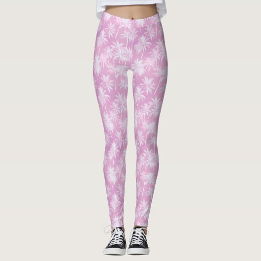 Hawaiian Palm Tree Silhouette Pattern Plum ID1093 Leggings (Voorkant)