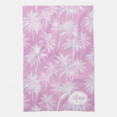 Hawaiian Palm Tree Silhouette Pattern Plum ID1093 Theedoek (Verticaal)