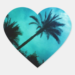 Hawaiian Palm Trees Hart Sticker