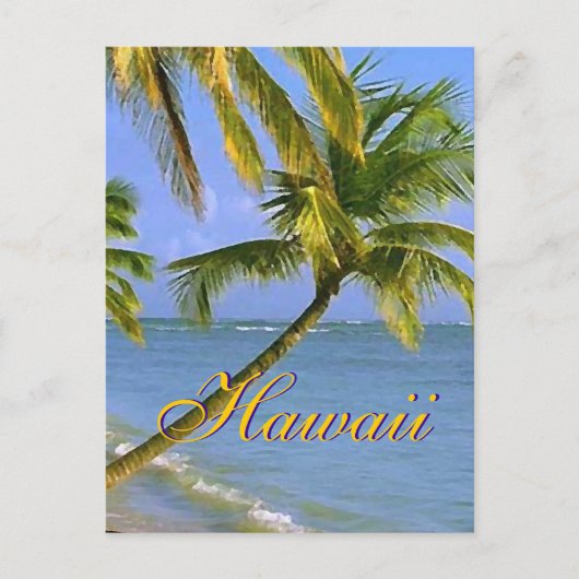 Hawaiian Palm Trees Script Briefkaarten (Voorkant)