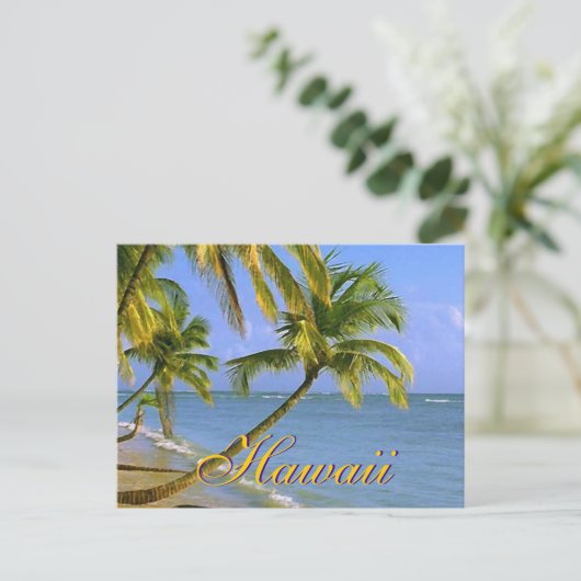 Hawaiian Palm Trees Script Briefkaarten (Staand voorkant)