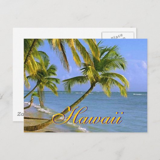 Hawaiian Palm Trees Script Briefkaarten (Voorkant / Achterkant)