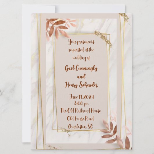 Hawaiian Palm Wedding Invitation Kaart (Voorkant)