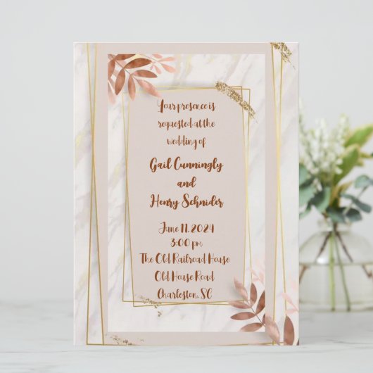Hawaiian Palm Wedding Invitation Kaart (Staand voorkant)