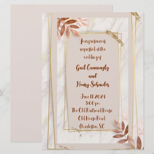 Hawaiian Palm Wedding Invitation Kaart (Voorkant / Achterkant)