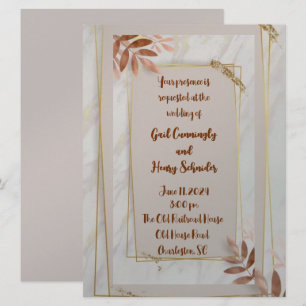 Hawaiian Palm Wedding Invitation Kaart