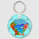 Hawaiian Paradise (blauw) Sleutelhanger (Achterkant)