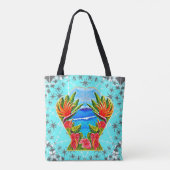 Hawaiian Paradise (blauw) Tote Bag (Achterkant)