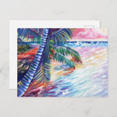 Hawaiian Paradise Tropical Seascape Palmbomen Briefkaart (Voorkant / Achterkant)