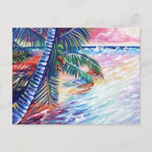 Hawaiian Paradise Tropical Seascape Palmbomen Briefkaart (Voorkant)