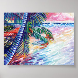 Hawaiian Paradise Tropical Seascape Palmbomen Poster